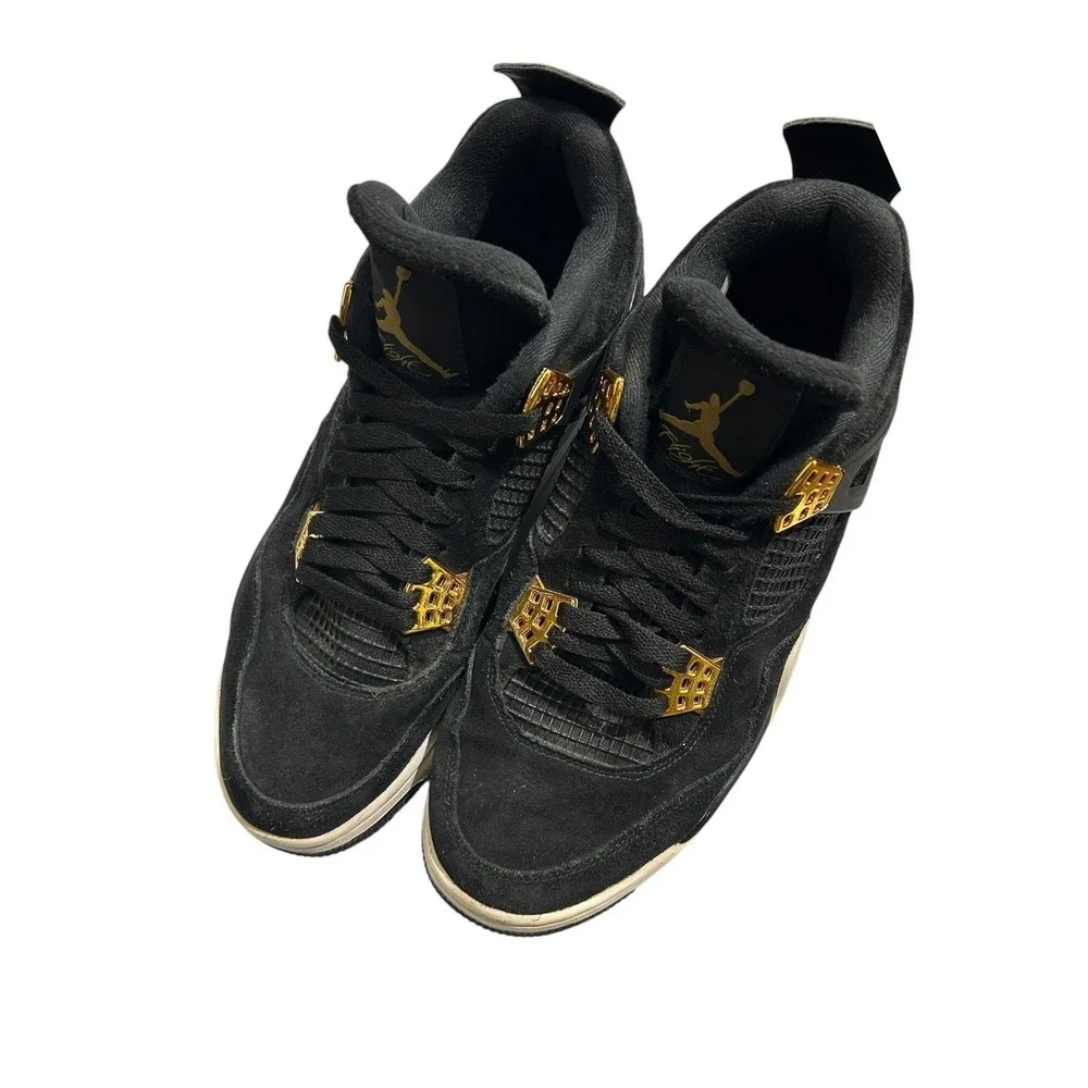 Air Jordan 4 Retro Royalty Black Metallic Gold‎ 308497-032 Mens Size 9.5 grunge